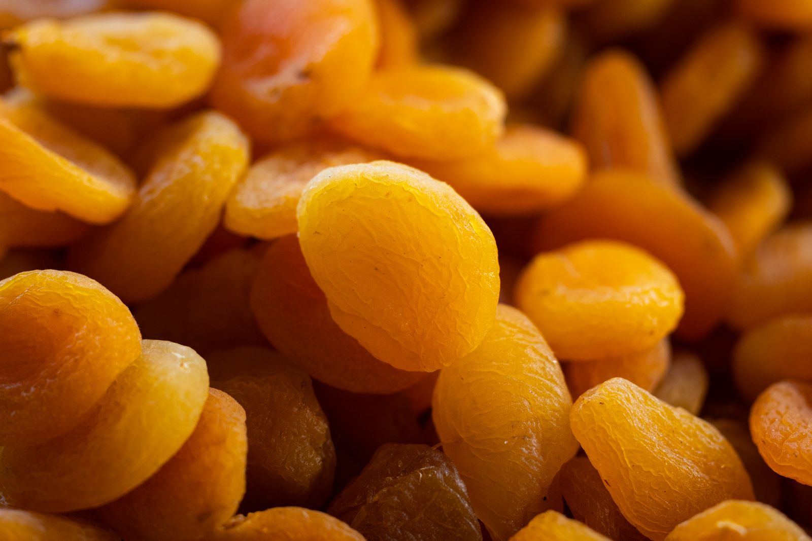 Close-up of naturally dried apricots